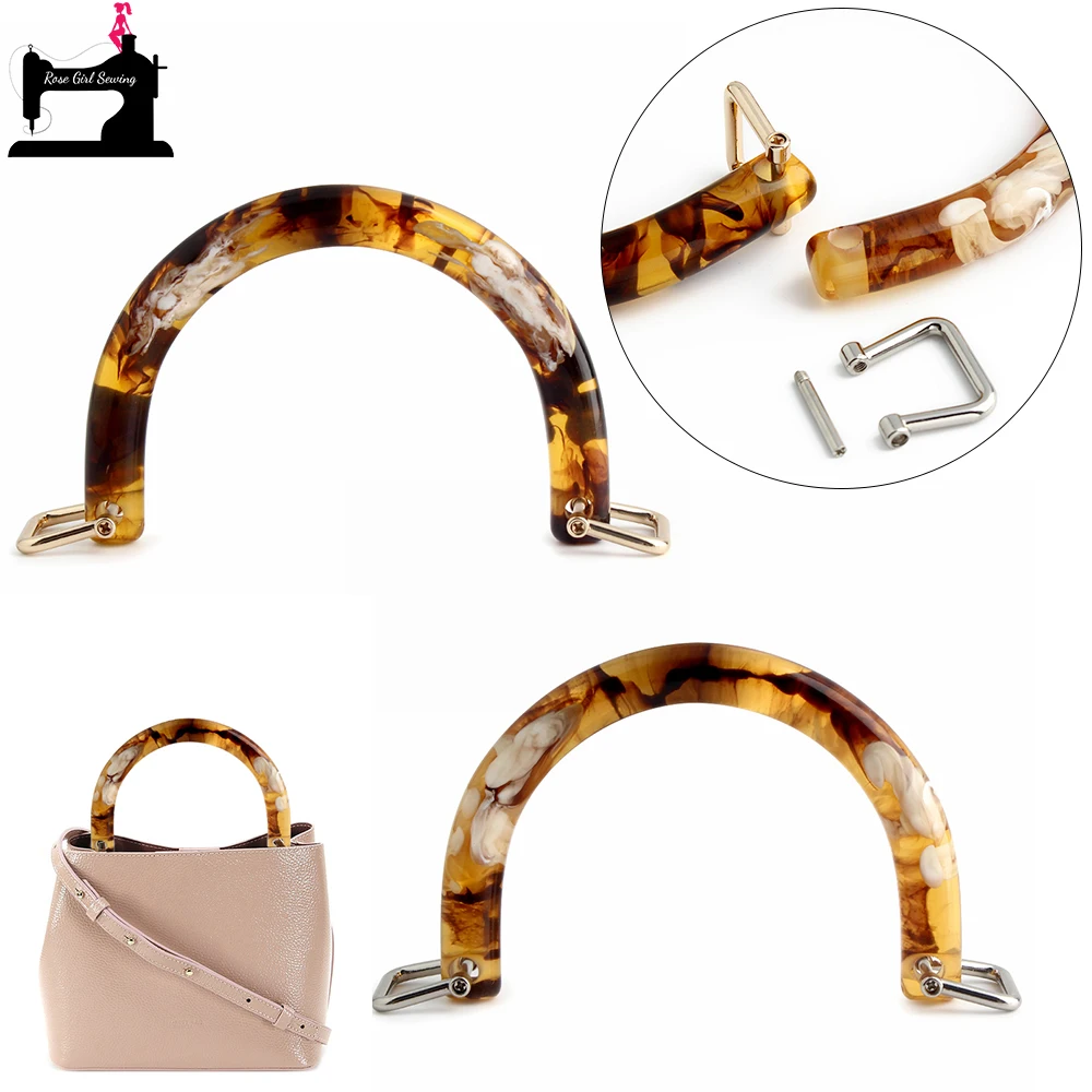 

2/10PCS Tortoiseshell U-shaped Bag Handles With I-shaped Buckle For Handbag Straps Purse Frame Arch Bridge Handle Accessories