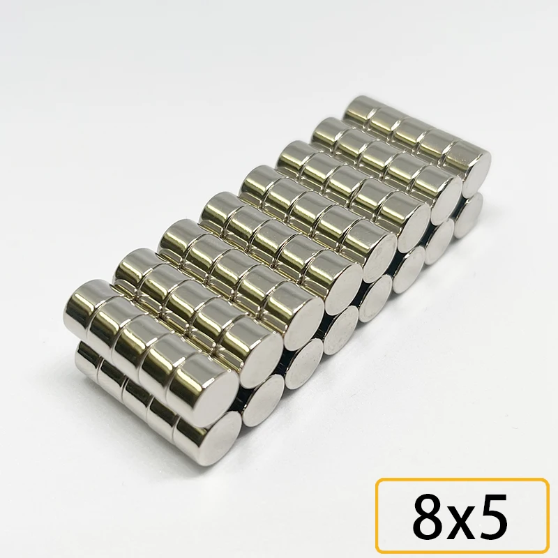 10/50/100/200Pcs Small Round N35 NdFeB Neodymium Magnet Dia 8x5 Super Strong Durable Powerful Magnets Disc For Home Hot Sale