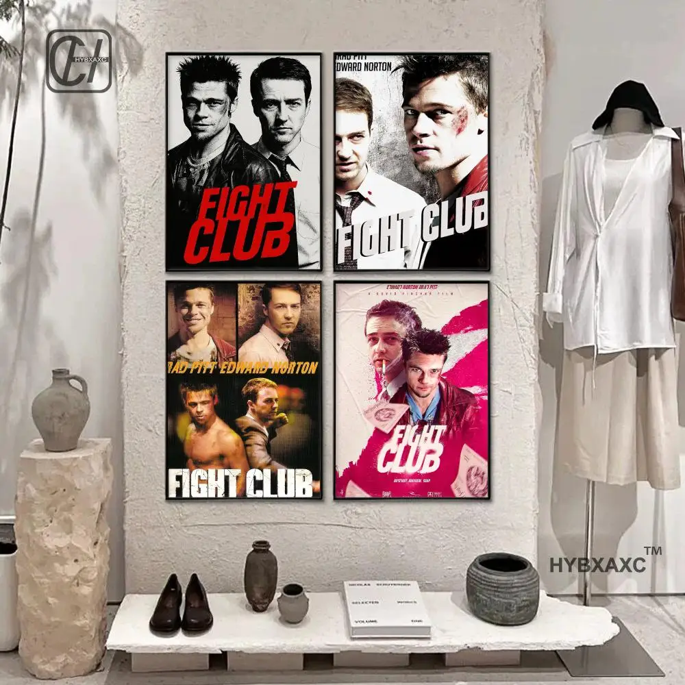 Classic Old Movies F-Fight Club Poster HD Posters Self Adhesive Waterproof Ideal for Living Room Bedroom Bar Decoration