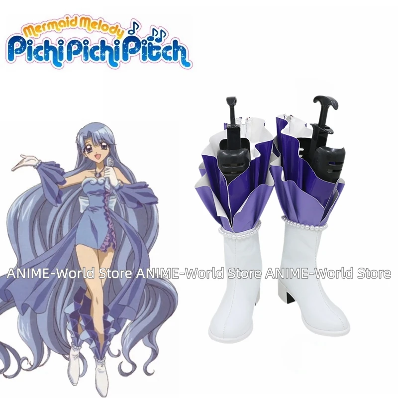 《Custom size》Arrived Mermaid Melody Pichi Pichi Pitch Noel Dress Cosplay Costume With Gloves Lovely Prop necklace Suit Wig Shoes