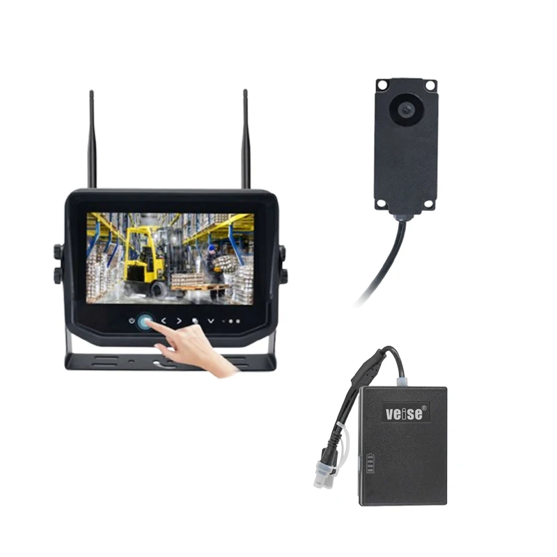2.4G Wireless Laser Positioning AHD Forklift Camera System 1080P Monitor Waterproof Reverse Camera Kit Reversing Monitor