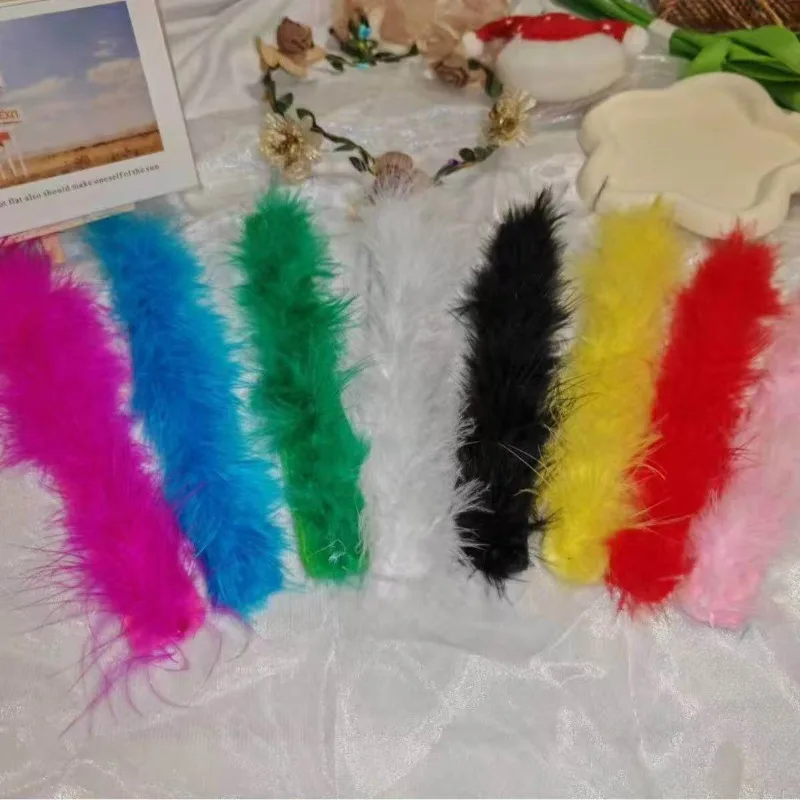 Customized Colored Feather Hand Rings Macaron Latin Belly Dance Stage Performance Props Party Ball Bracelets Decoration Supplies