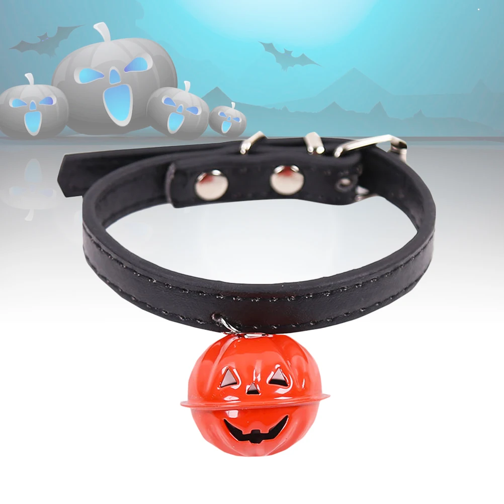 

Pumpkin Bell Collar Adjustable Pet Necklace for Halloween Dog Cat Caller Charm Soft Material Small Pets