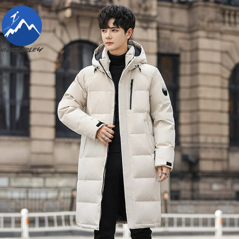맥스바리 남성용 패딩 재킷 캐주얼 후드 아웃도어 스포츠 따뜻한 롱 다운 재킷 다용도 여행용 경량 겨울 패딩 코트