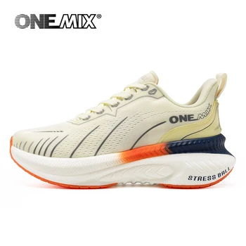 ONEMIX blanc chaussures de course sur route pour hommes cous...