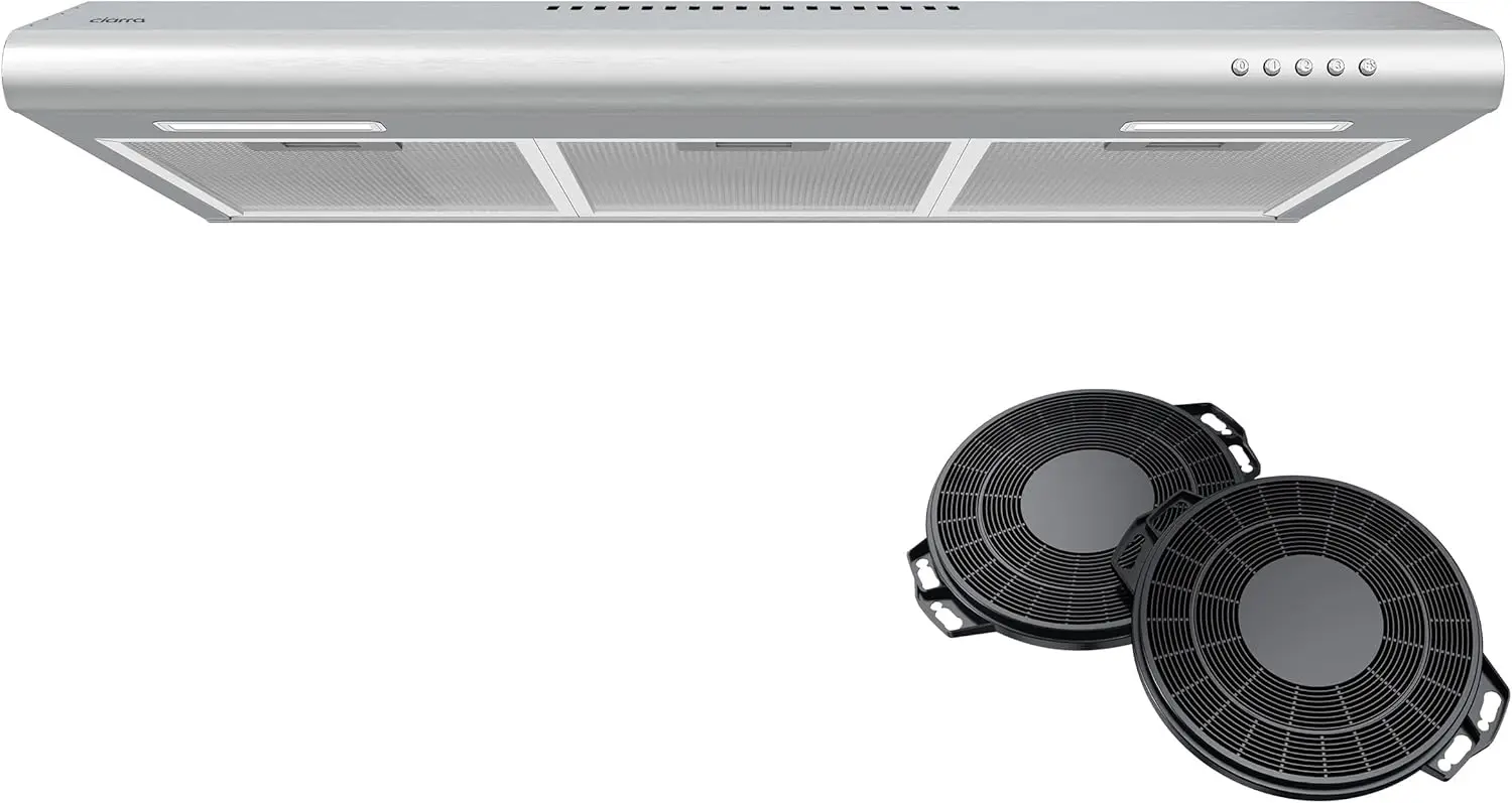 

30 inch Range Hood with Carbon Filters Under Cabinet Ductless Vent Hood for Kitchen Stove Hood with 3 Speed Exhaust Fan