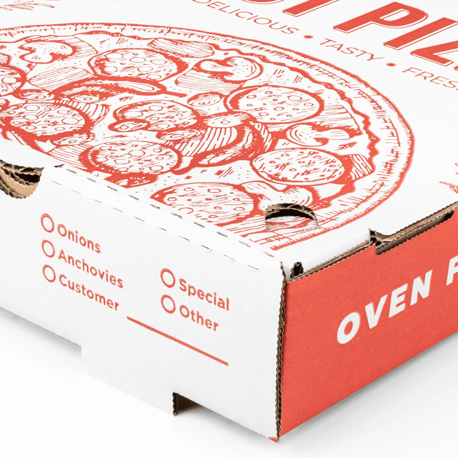 Minimum Order 500pcs Customizable Sizes Pizza Box Custom Design Cardboard Material Heat Retention for Takeout and Delivery 