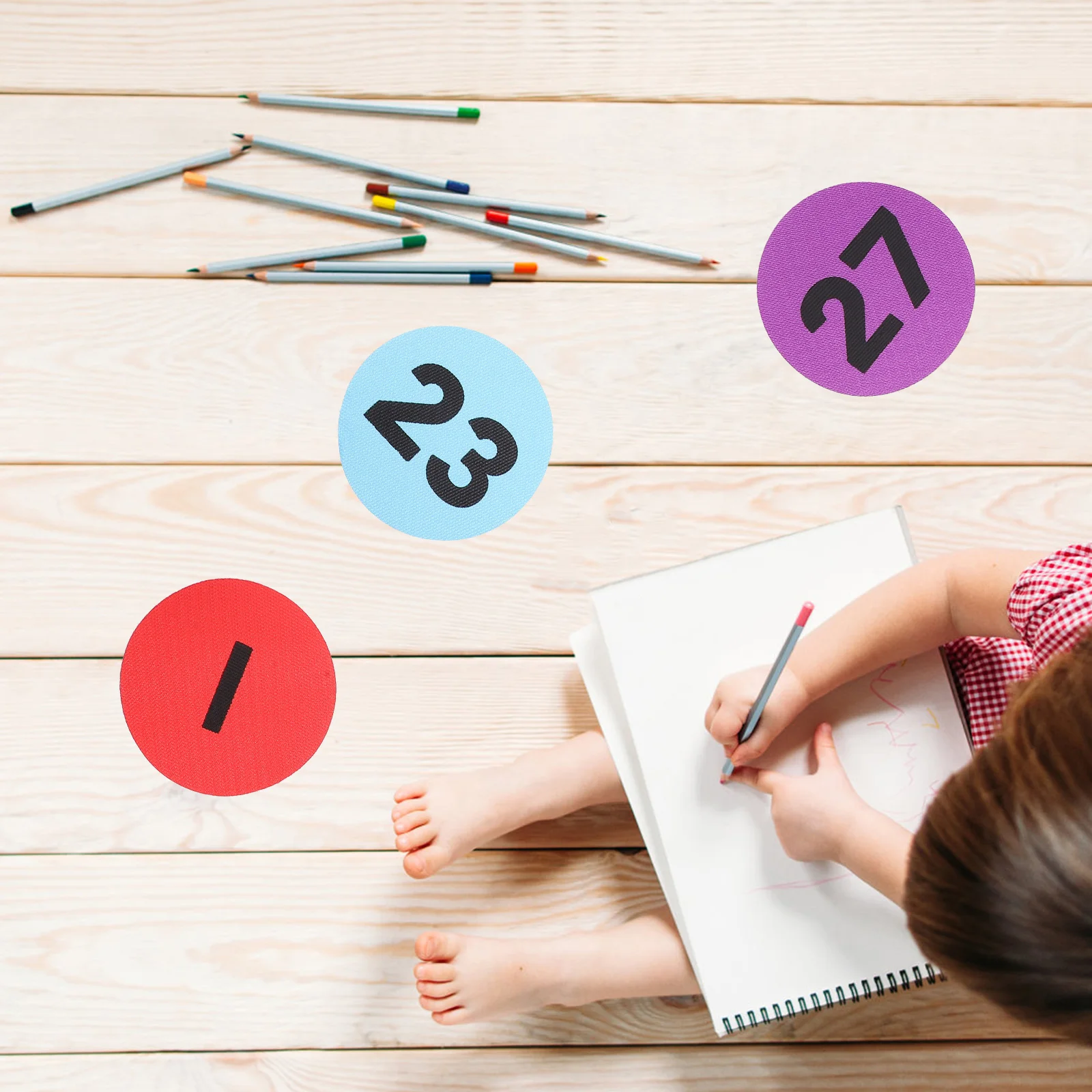 

36 Pcs Number Training Carpet Children Circular Bright Colors Nylon Indoor Outdoor Educational Toys Carpet Dots Classroom