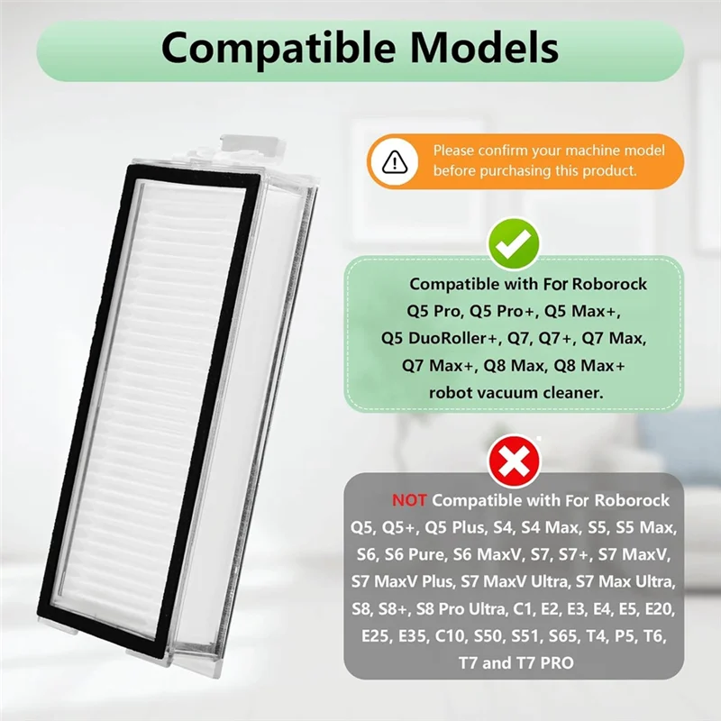 فلتر ABZA قابل للغسل لـ Roborock Q5 Pro Q5 Pro+(Plus) Q5 Max+ Q7 Q7+ Q7 Max Q7 Max+ Q8 Max Q8 Max+ جهاز آلي لتنظيف الأتربة