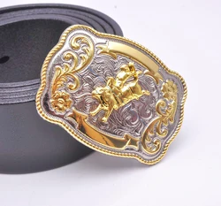 69*50MM Inner 40MM ROCK BULL RIDE RODEO RODEO COWBOY TEXAS WESTERN SHINE BELT BUCKLE