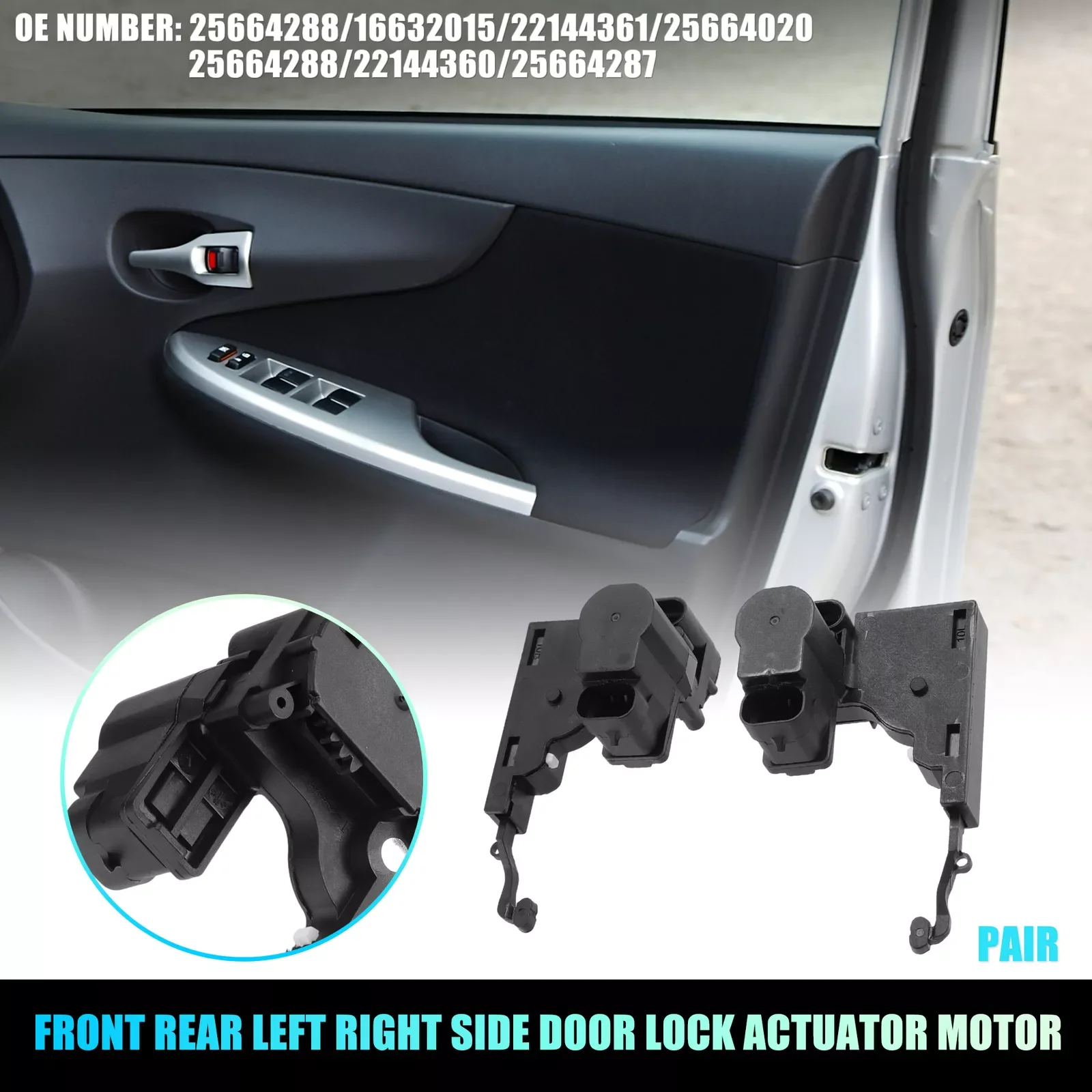 

Door Latch Lock Actuator Left &Right Side for Cadillac Chevrolet Express GMC Pontiac 22144363 25664288 22144362 25664287 3635350