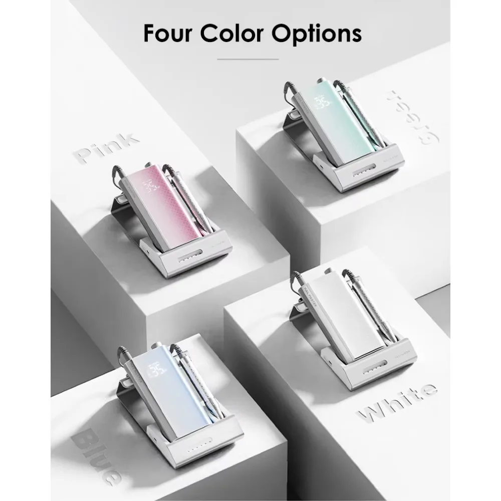 Máquina de Manicure Elétrica Série Pretty Pink 60W Recarregável 35000RPM Lixadeira de Unhas Sem Escova Conjunto de Máquina de Perfuração de Unhas