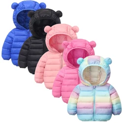 1pcs Winter Boys Girls Coat Baby Light And Thin Down Jacket Kid Warm Thicken Outerwear Clothe Hooded Jacket Cotton-padded Coats