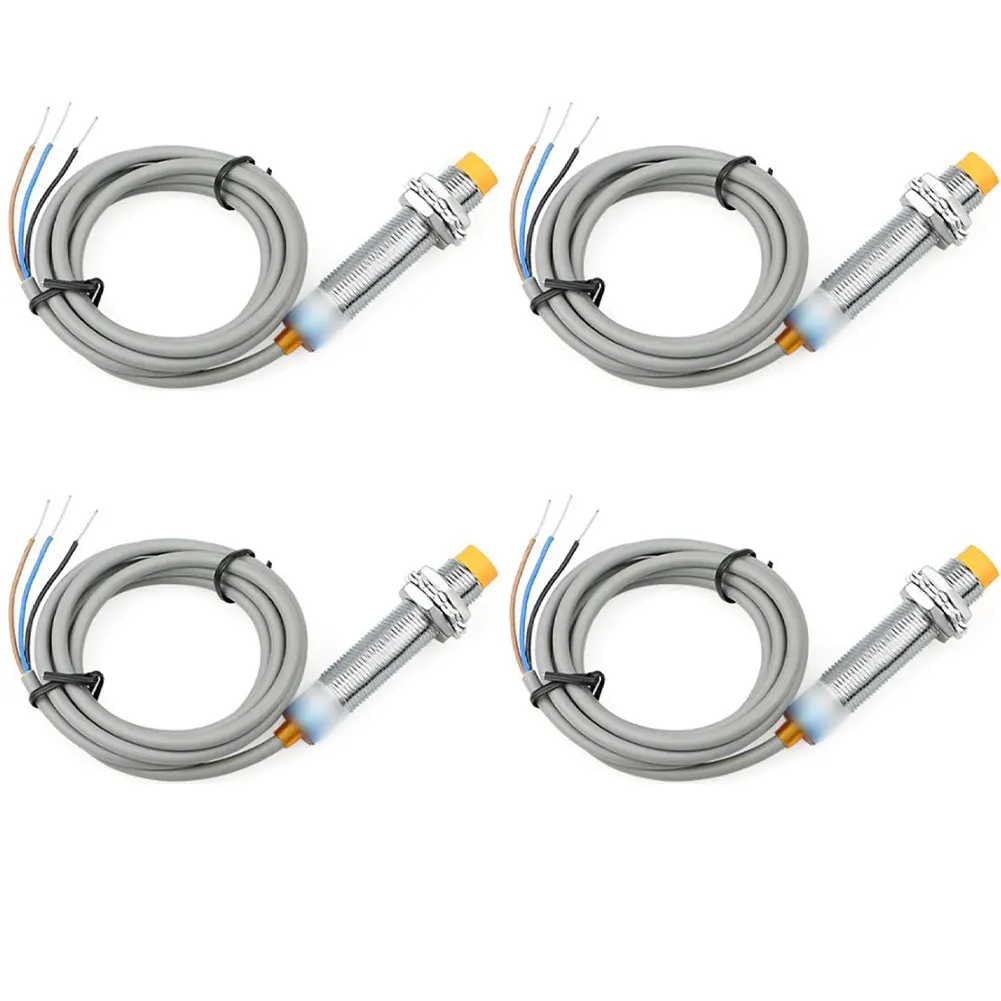 

4pcs For M12 Thread Proximity Sensor for Metal Detection with 4mm Sensing Distance and Reverse Power Protection Feature