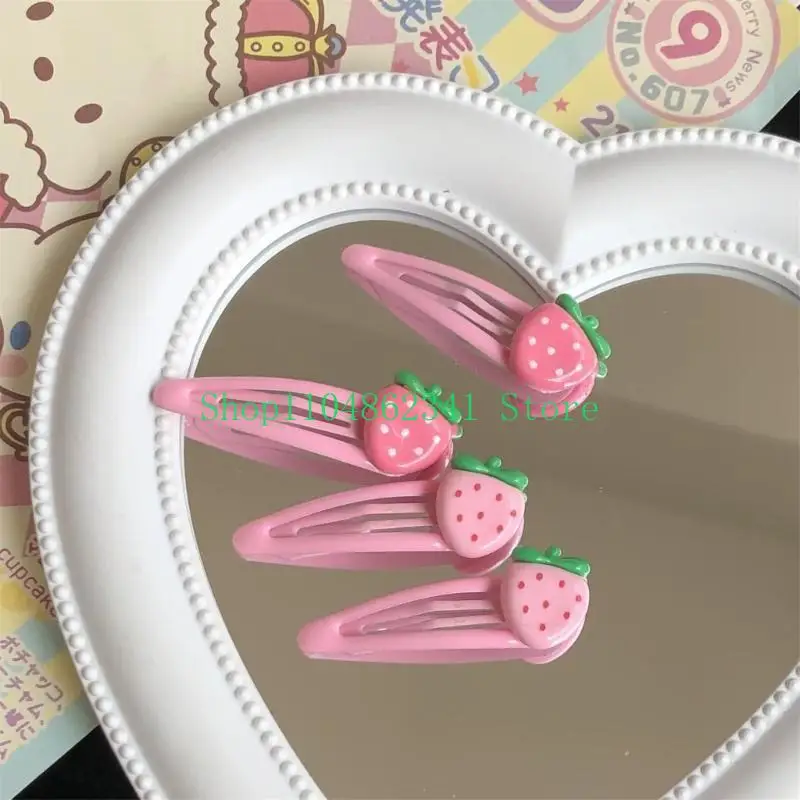 5asd clip tóc tóc dâu y2k cô gái cái mũ màu hồng dâu tây