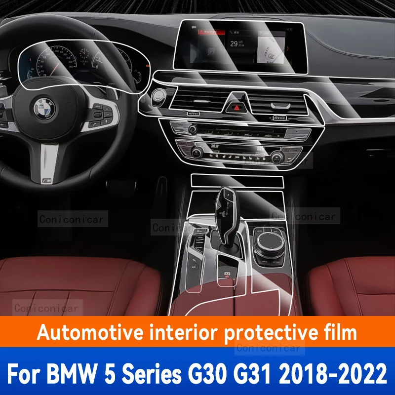 

For BMW 5 Series G30 G31 2018-2022 Gearbox Panel Dashboard Navigation Automotive Interior Protective Film Accessories