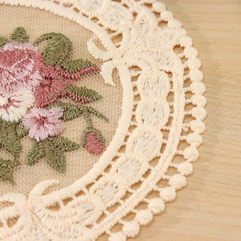 Anti-Scald Embroidery Table Decoratio Fabric Coffee Cups Coasters Lace Coaster Insulation Mat Plate Mats
