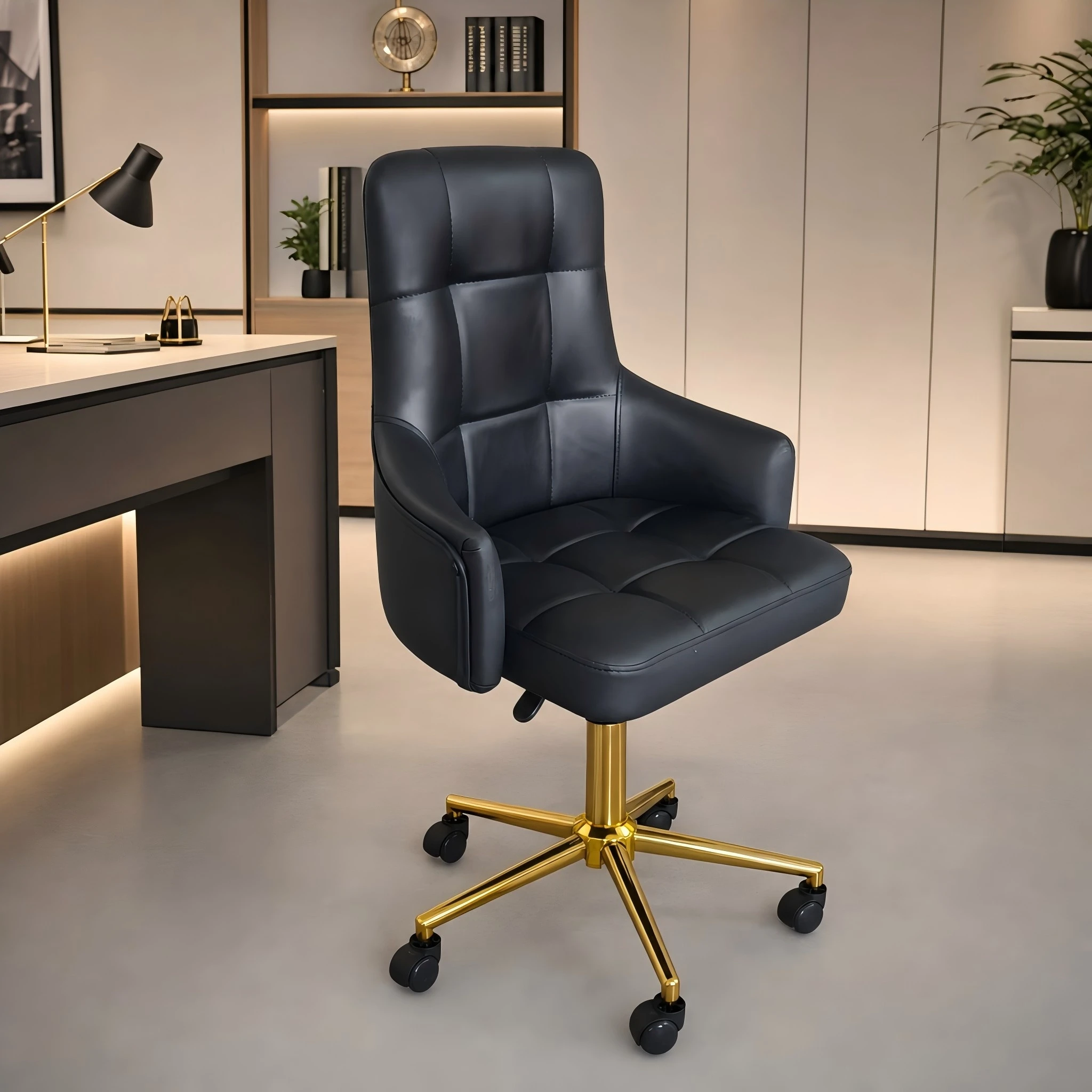 Anti-fouling leatherBase Technician Chair with Backrest Customizable Color Small Stool