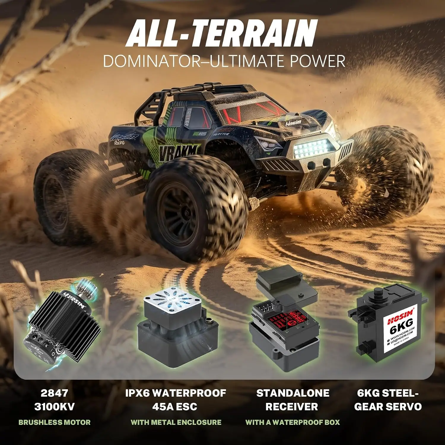 High Speed Brushless RC Vehicle 1 10 Scale Adults Boys 68 Plus KM H Off Road 4X4 Remote Control Car RTR Monster Truck Waterproof