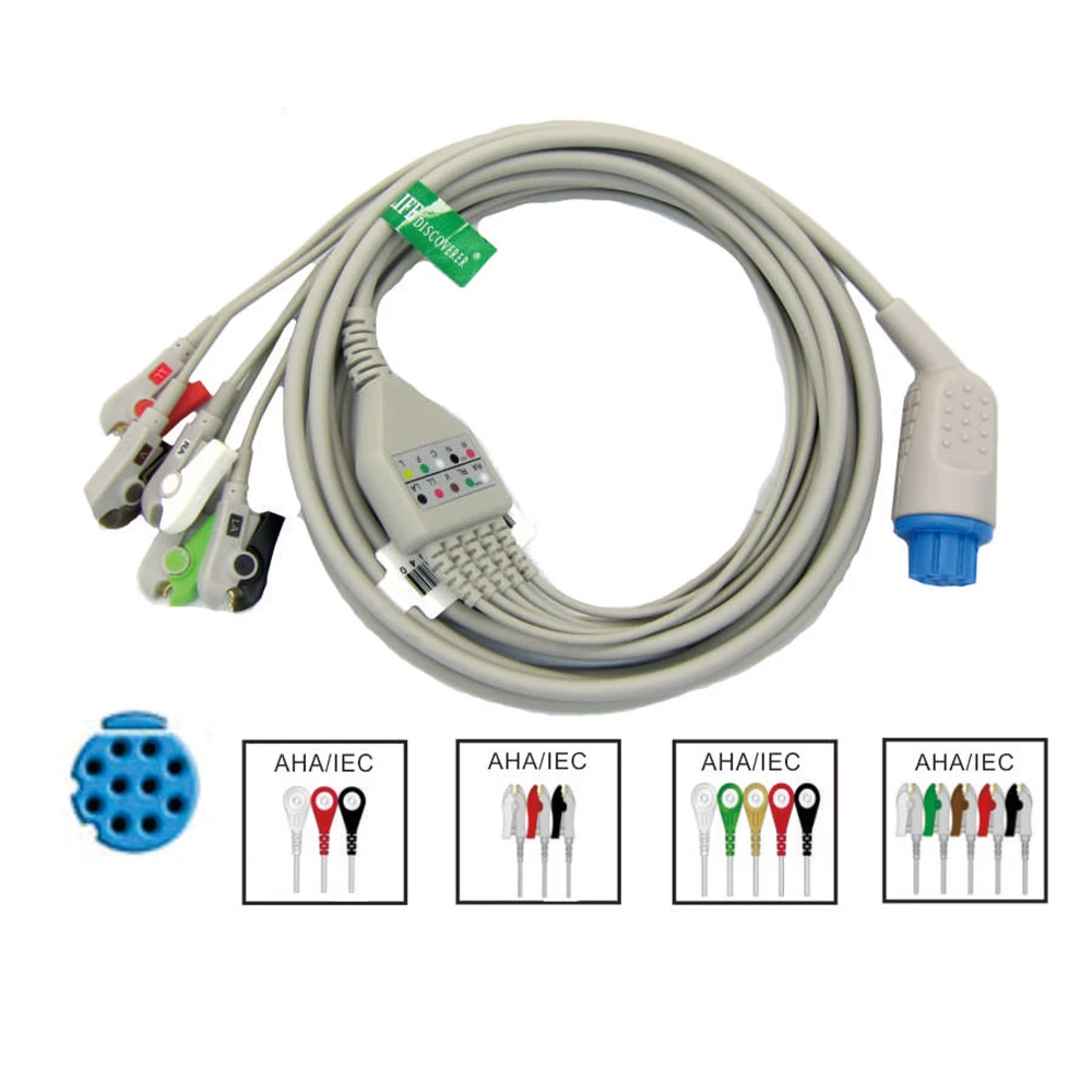 

Compatible with DATEX Patient Monitor, 3/5 Leads ECG Cable, Use for ECG Data Monitor, ECG Measurement Sensor Module Kit