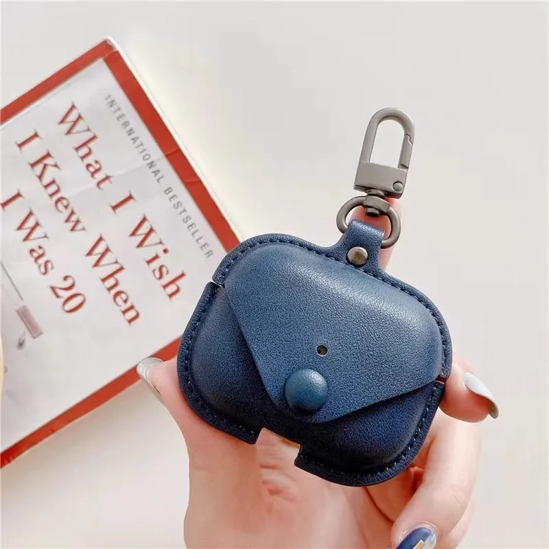 

For AirPods Pro3 Pro2 Pro for AirPods 1 2 3 4th Generation Wireless Bluetooth Headset Cover Simple Button Leather Earphone Case