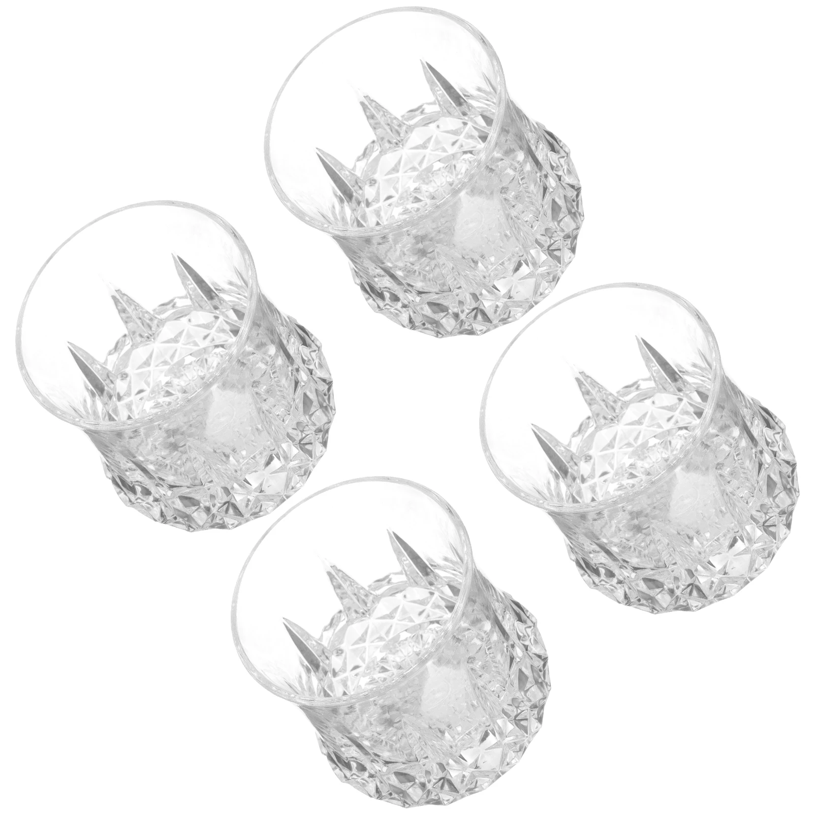 

4Pcs LED Light Up Plastic Tumblers Flash Cups for Holiday Parties Weddings Sporting Events Colorful Crystal Cups