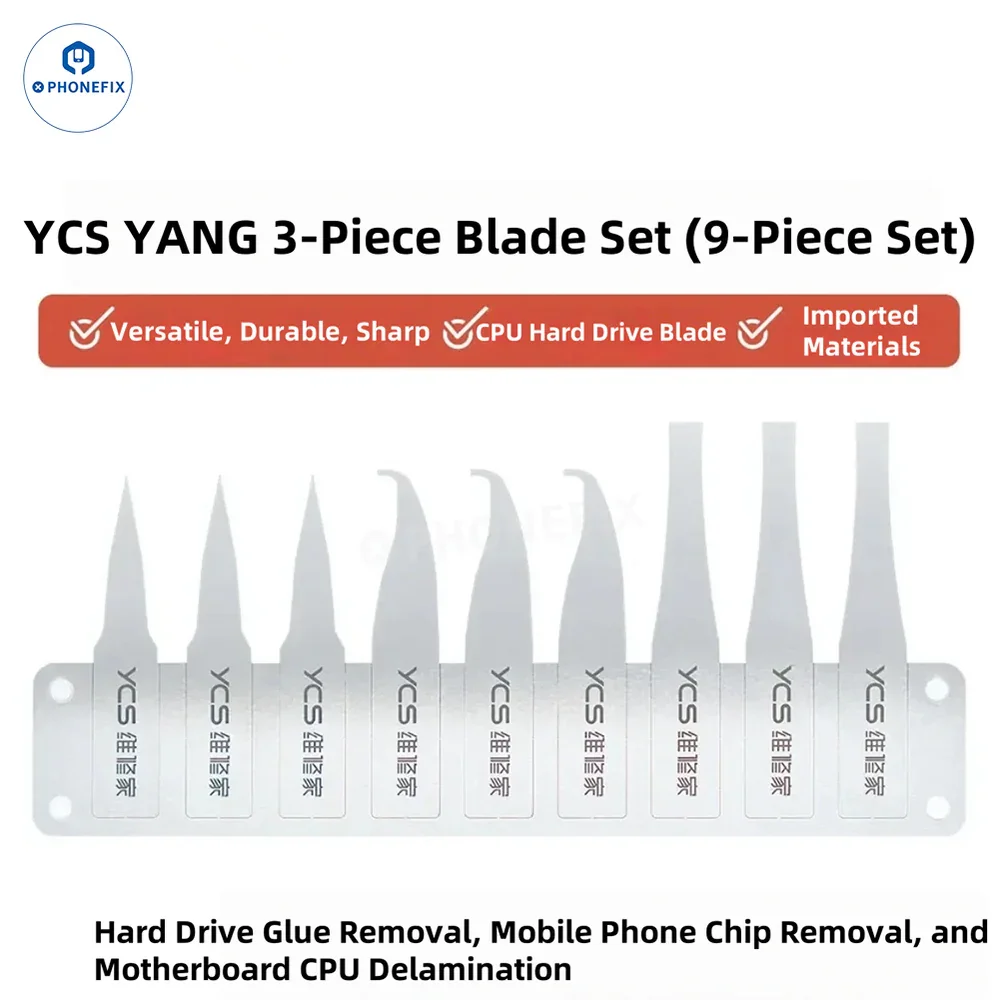 YCS 9G Ultra Light Non-slip Knife Handle with Blade Set for Mobile Phone Motherboard CPU Nand Chip Disassembly Glue Removal Tool