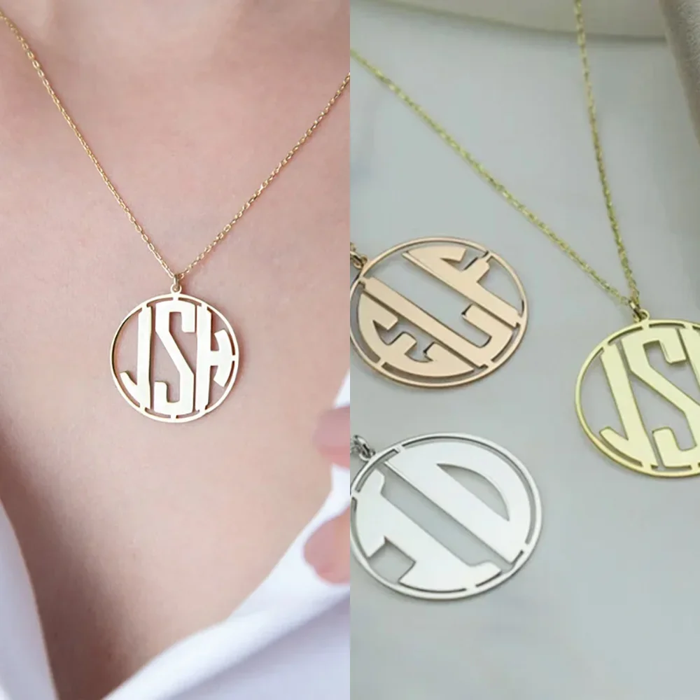 

3 Letter Necklace for Women Men Customized Silver Stainless Steel Necklace Personalised Custom Jewelry Beautiful Gift New 2023