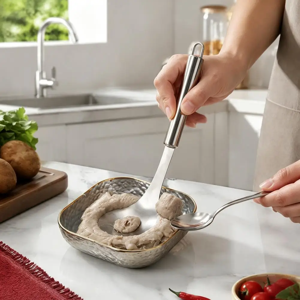 Meatball Maker Spoon Meat with Elliptical Leakage Hole Stainless Steel Meat Ball Mold Kitchen Gadget Meat Tools Non-Stick
