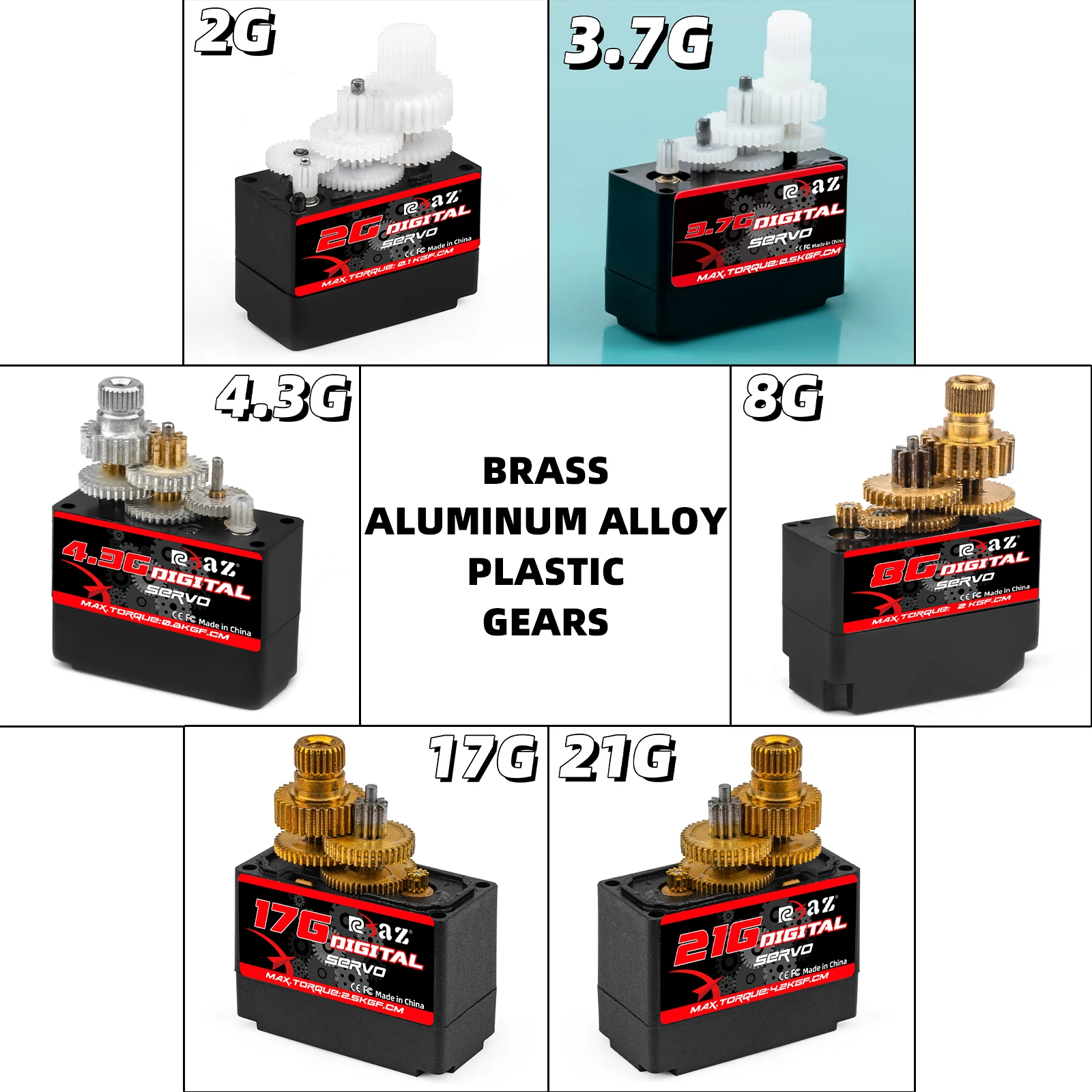 RCZIPROY 2g/3.7g/4.3g/8g/17g/21g Digital Servo High Precision Micro Servo for RC Car Boat Airplane servo motors