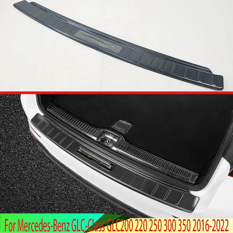 For Mercedes-Benz GLC-Class GLC200 220 250 300 350 2016 Rear Bumper Protection Window Sill Outside Trunks Decorative Plate Pedal