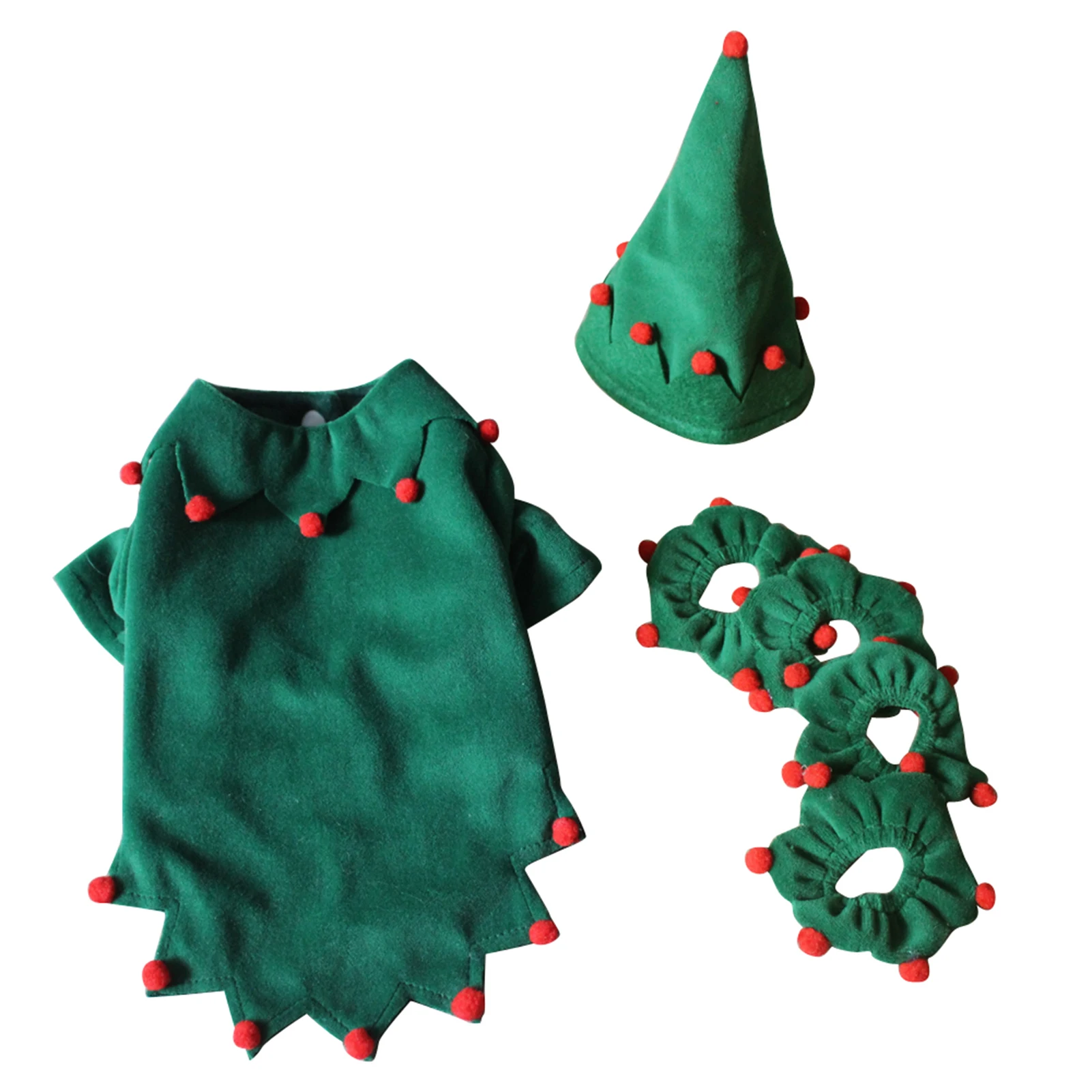 Pet Clothes Dog Christmas Funny Elf Costume Cat Role Playing Clothes Winter Pet Warm Clothes Christmas Pet Dress Up Applied