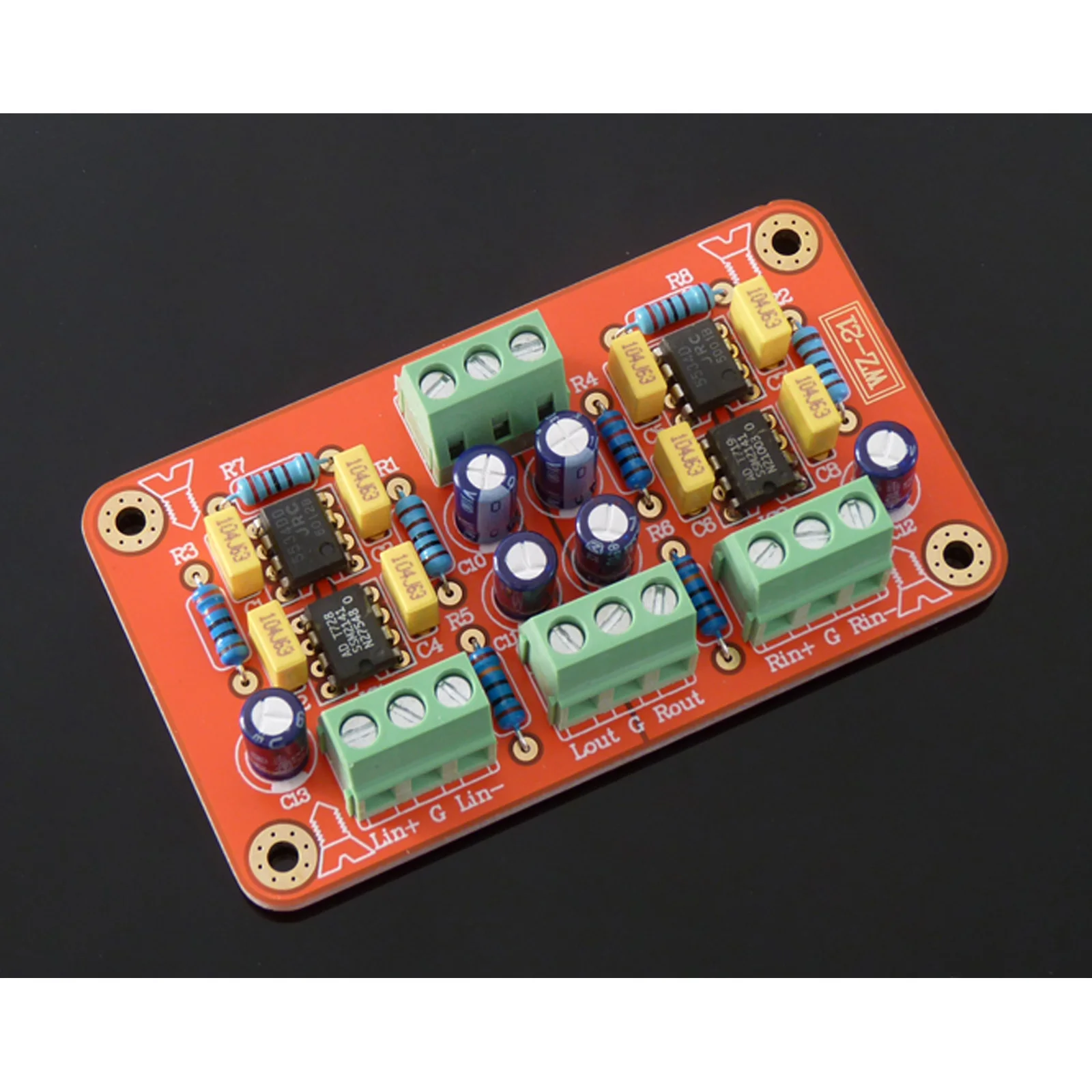 

SSM2141 Balanced XLR Signal To Unbalanced RCA Single-Ended Signal Dual Channel Preamplifier Board