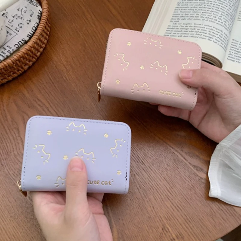 

Милый кошелек из искусственной кожи для женщин, складной, с множеством отделений для карт, держатель для кредитных карт, сумка для монет, модный кошелек