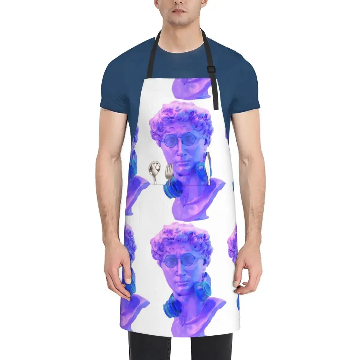 

Фартук скульптуры Дэвида Микеланджело, фартук шеф-повара, кухонная кухня, нагрудник без рукавов, кухонный сарафан для уборки для женщин и мужчин, живопись