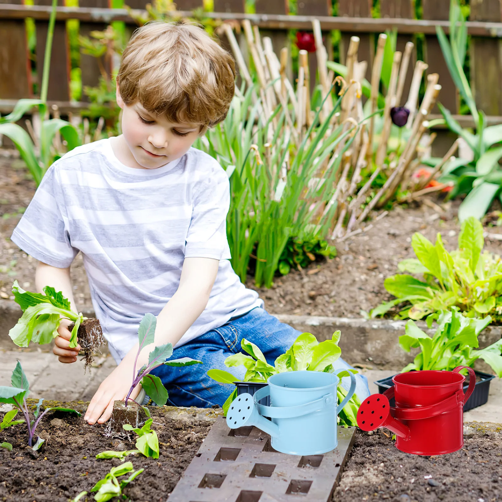 

4Pcs Iron Watering Cans Long Mouth Design Garden Sprayers Balcony Household Use Watering Can Iron Art Sprayer