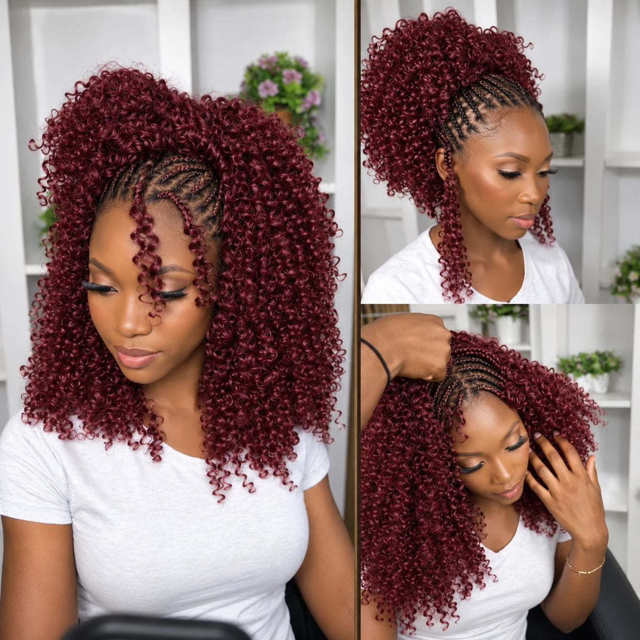 99J Small Spirals Curly Crochet Human Hair Extensions Deep Pixie Curls Crochet Hair Pre Separated Knotless Miracle Knot Braids
