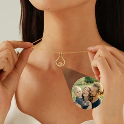 Custom Photo Projection Necklaces For Women Men Personalized Picture Necklace Anniversary Memorial Jewelry Valentines Day Gift