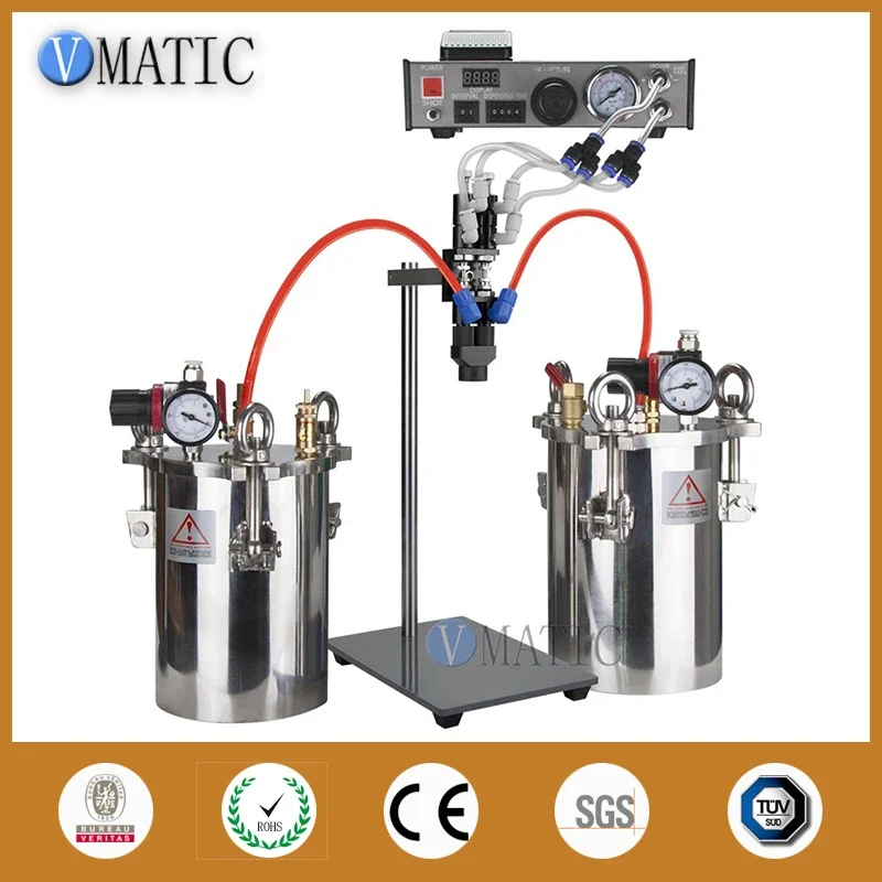 Free Shipping VMATIC Glue Dispensing Equipment Accurate Automatic Glue Machine With 2pcs 5L Pressure Tank Valve