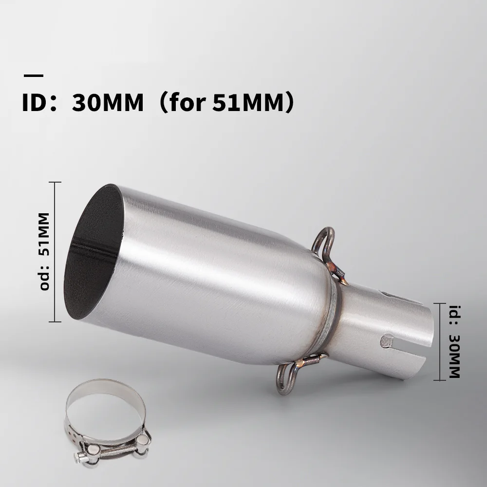 Motorcycle Exhaust Pipe Middle Section 28Mm Adapter 51Mm Exhaust Non-Destructive Install
