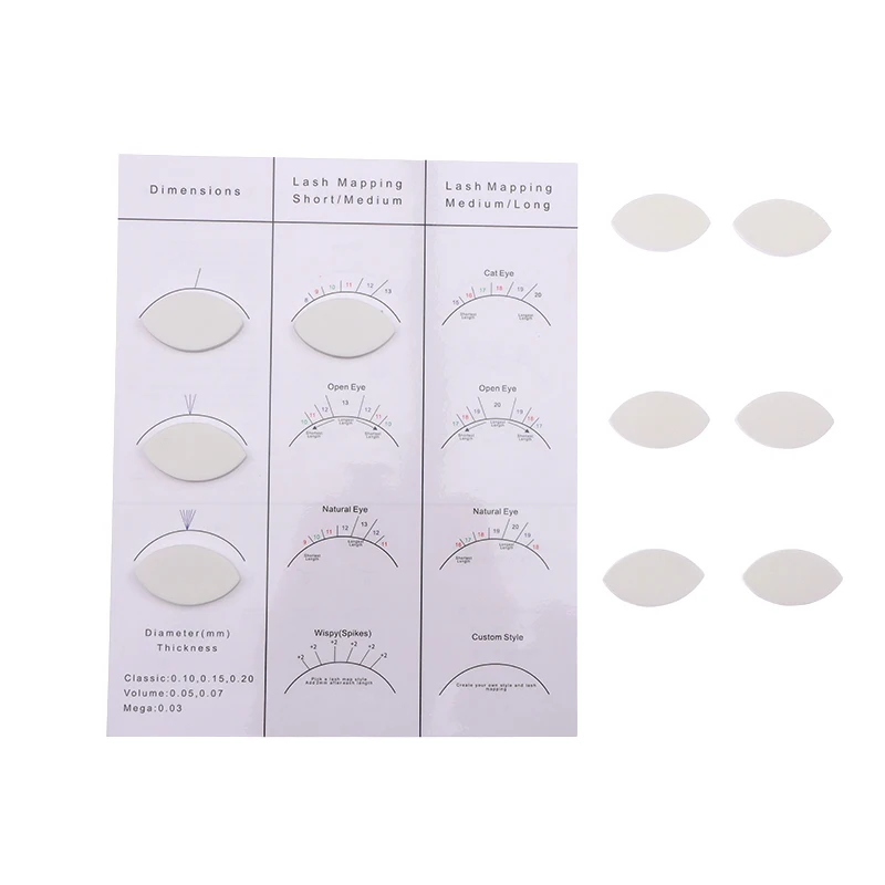 Mappa delle ciglia innestate per principianti soffio di polvere ciglia ciuffi grafico pratique spugne a forma di occhio pratica riutilizzabile soffio di polvere