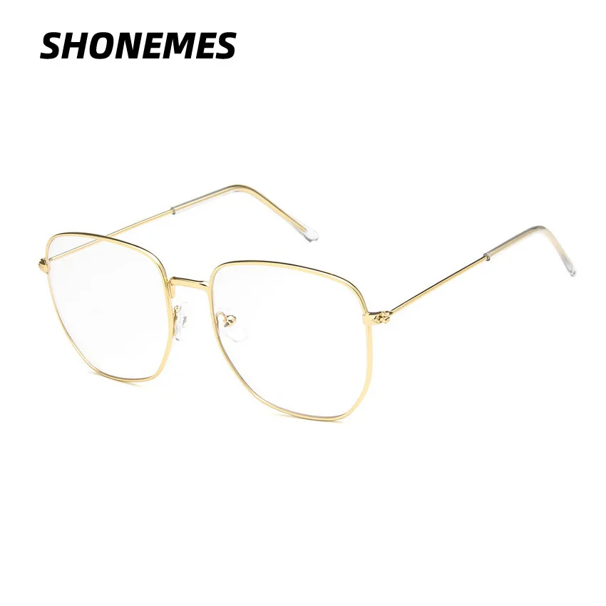SHONEMES Wielokątne Oprawki Okularów Retro Oversize Złote Srebrne Czarne Duże Oprawki Okulary dla Kobiet i Mężczyzn