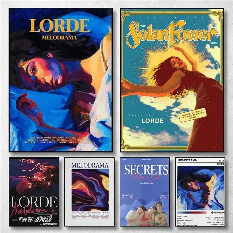 Canvas Painting Lorde Melodrama/Solar Power Tour Album Inspired Music  Singer  Art Poster Wall Print Picture for Room Home 