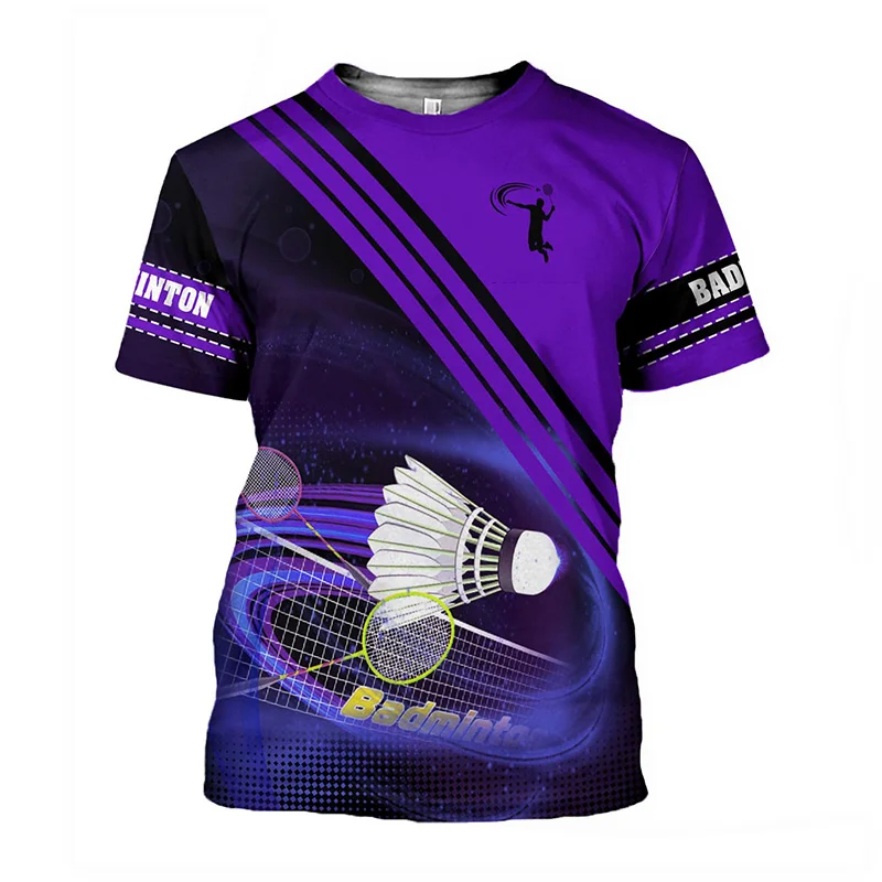 3D Indoor And Outdoor Sports Badminton Printing T Shirt Fashion Sports T-shirts For Men Kid Fashion Streetwear Gym Tee Shirt Top