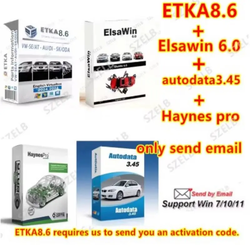 

Haynes Pro and Autodata 3.45 EU + Etka 8.6 Car Repair Software with ELSAWIN 6.0 Vehicle Electronic Parts Catalog