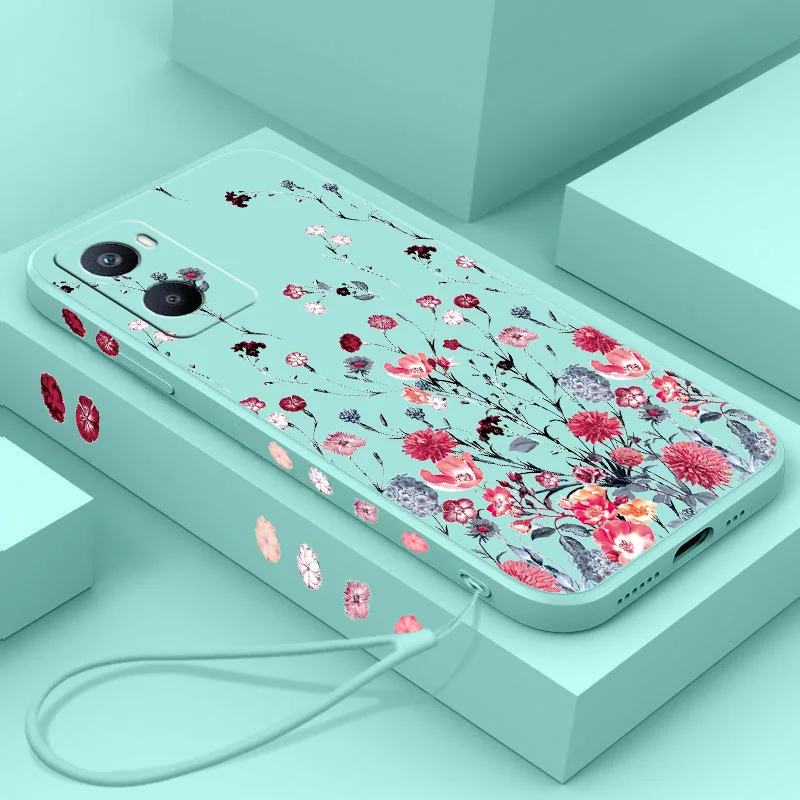 Beautiful Flowers Phone Case For OPPO A1K AX7 A9 12 15 16 31 52 53 54 57 72 73 74 76 93 94 96 Liquid Left Rope Funda Soft Shell