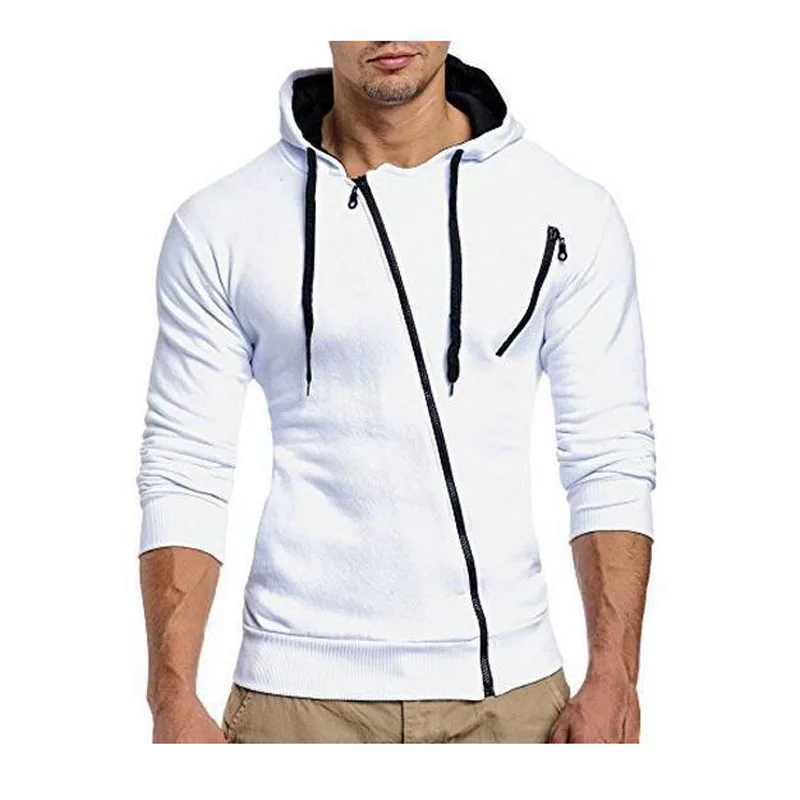 Chaqueta con cremallera oblicua brillante para hombre, Sudadera con capucha informal, abrigo deportivo Delgado, Moda de Primavera y otoño, MY045, 2023