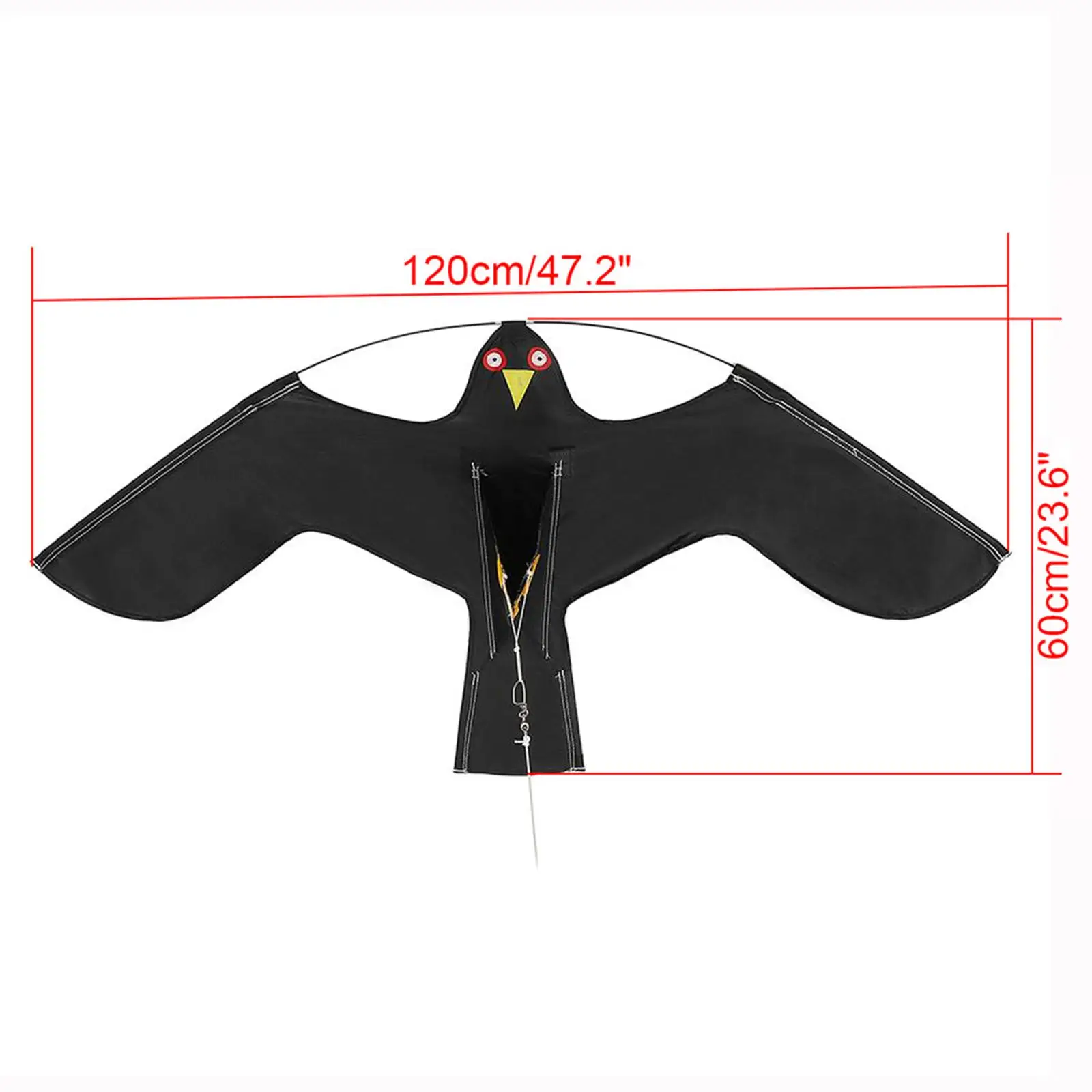Cometa voladora de 120x65cm, cometa repelente de aves, cometa de pájaro aterrador para parque de jardín