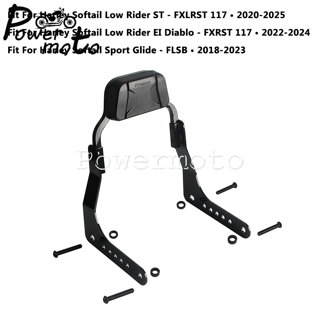 Motorbike Backrest For Harley Softail Sport Glide FLSB Low Rider EI Diablo ST FXLRST FXRST 117 Sissy Bar Super Simple Club Style view 2