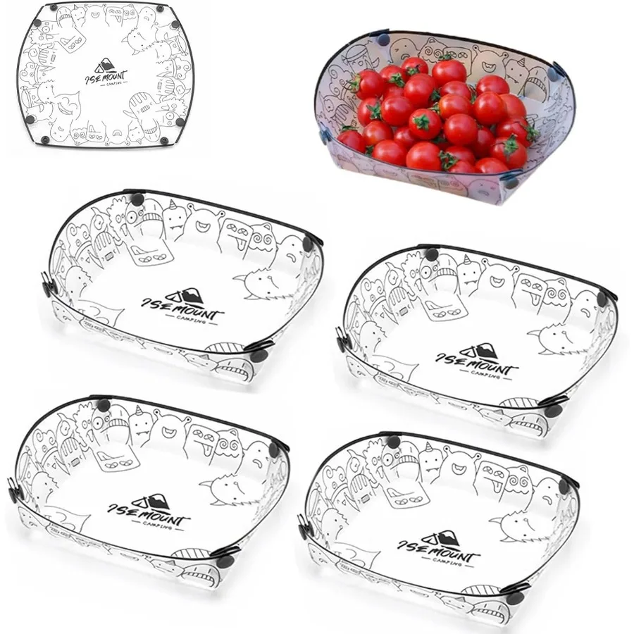 

Collapsible Plate Set Portable Camping Tableware with Food Grade Material Free Folding Plate for Outdoor Camping Hiking Family